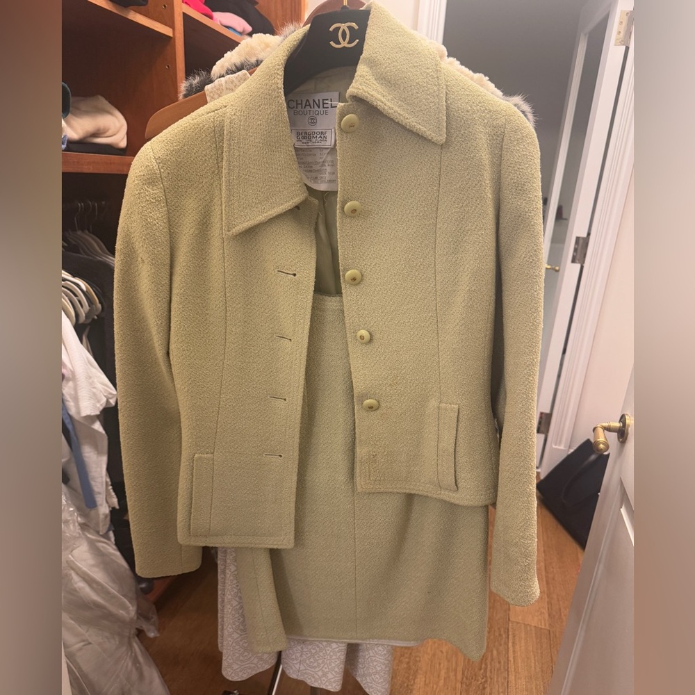 Chanel Lime Green Skirt Suit